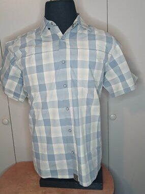 Dkota Men's 2XL Blue check Plaid Short Sleeve Shirt (0861A4)